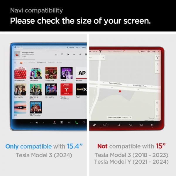 Näytönsuoja GLAS.tR EZ FIT Anti-Glare Tesla Model 3 (2024)