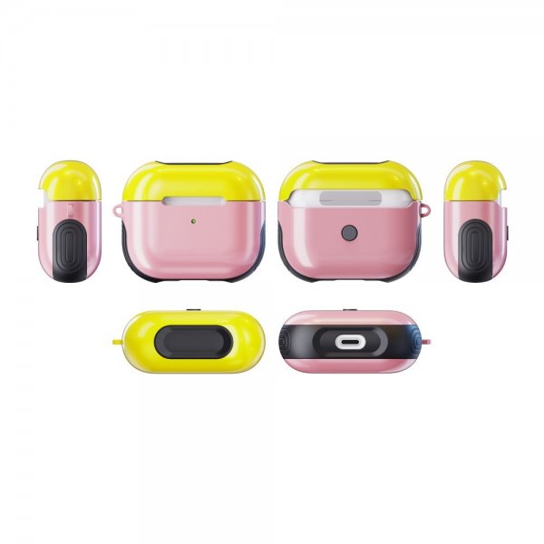 AirPods 3 Kuori Kumipintainen Vaaleanpunainen Keltainen