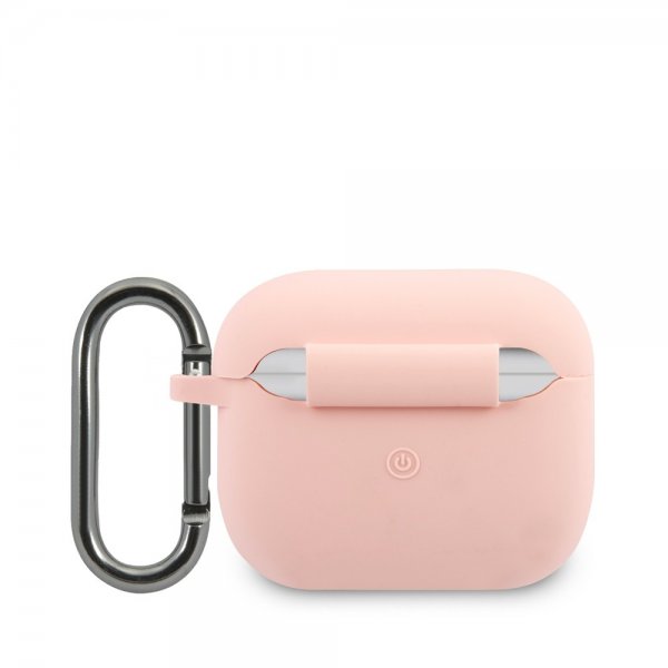 AirPods 3 Kuori Liquid Silicone Glossy Logo Vaaleanpunainen