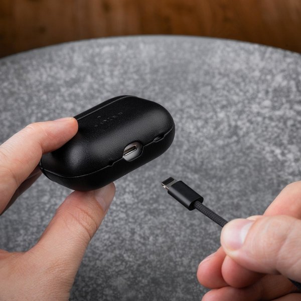 AirPods 3 Kuori PodsLeather MagSafe Musta