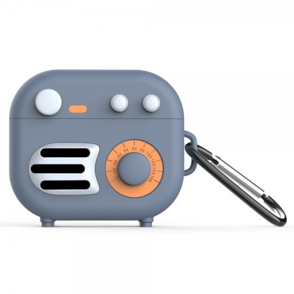 AirPods 3 Kuori Silikoni 3D Retro Radio Harmaa