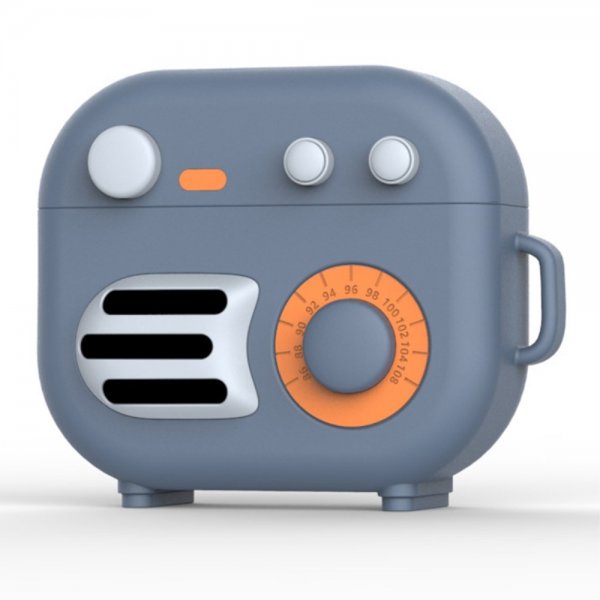 AirPods 3 Kuori Silikoni 3D Retro Radio Harmaa