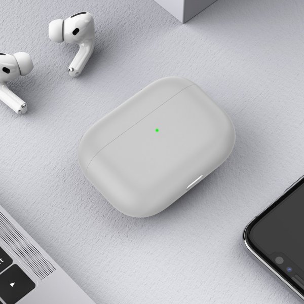 AirPods 3 Kuori Silikoni Vaalean Harmaa