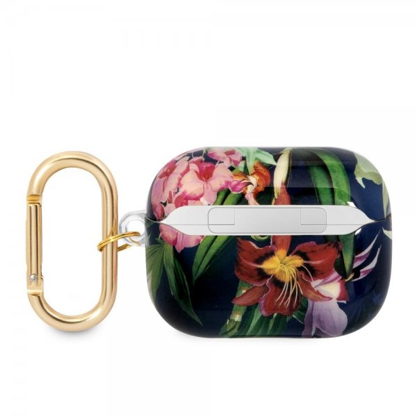 AirPods Pro Kuori Flower Print & Gold Hook Sininen