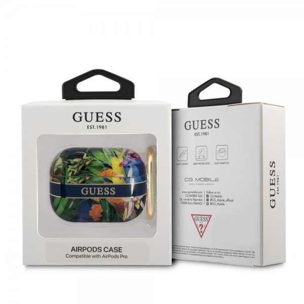 AirPods Pro Kuori Flower Print & Gold Hook Sininen