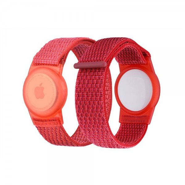 AirTag Ranneke Nylon Punainen