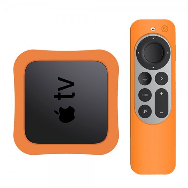 Apple TV 4K 2021/Apple TV Remote (gen 2) Kuori Silikoni Oranssi