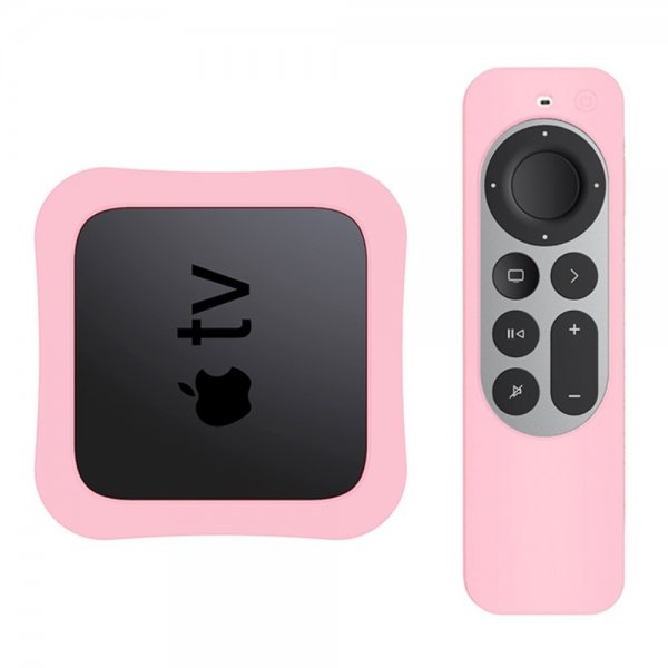 Apple TV 4K 2021/Apple TV Remote (gen 2) Kuori Silikoni Vaaleanpunainen