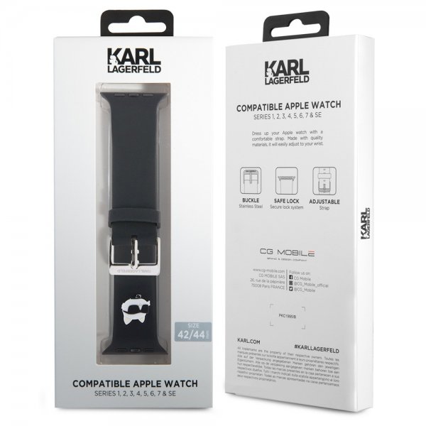 Apple Watch 44/45/46mm/Apple Watch Ultra Ranneke Rubber NFT Choupette Musta