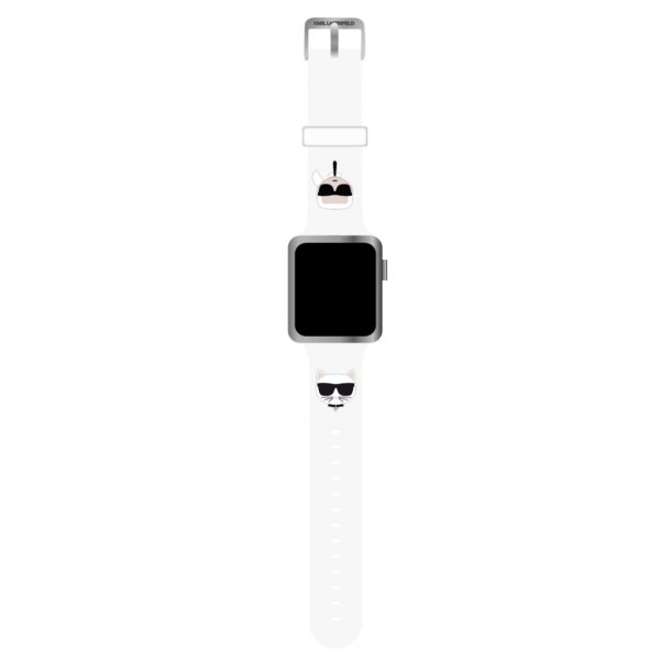 Apple Watch 42/44/45mm/Apple Watch Ultra Ranneke Karl & Choupette Valkoinen