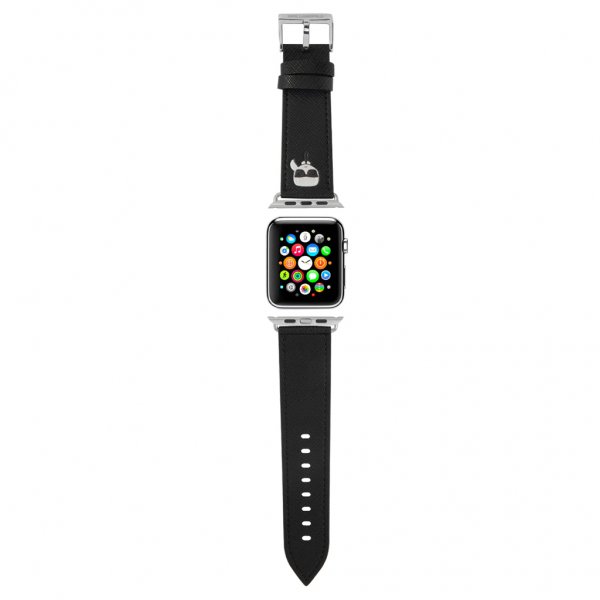 Apple Watch 42/44/45mm/Apple Watch Ultra Ranneke Saffiano Musta
