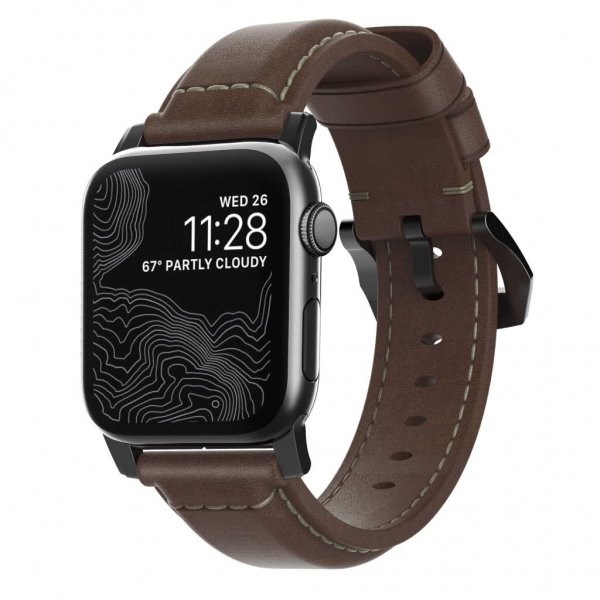 Apple Watch 42/44mm/Apple Watch Ultra Ranneke Traditional Strap Musta/Rustic Brown