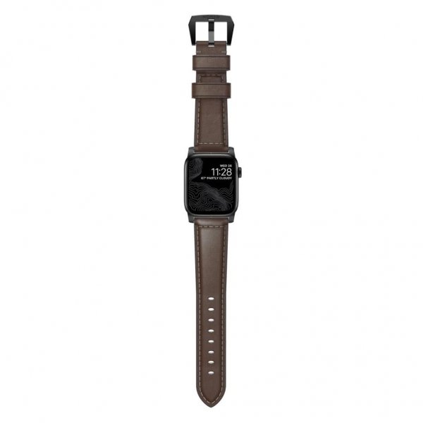 Apple Watch 44/45/46mm/Apple Watch Ultra Ranneke Traditional Band Black Hardware Rustic Brown