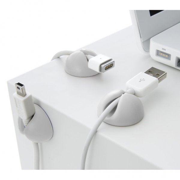 CableDrop Självhäftande hållare för sladdar 6-pack Vit