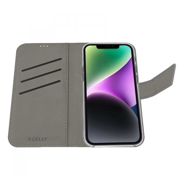 iPhone 16e/17e Kotelo Wally Wallet Case Musta