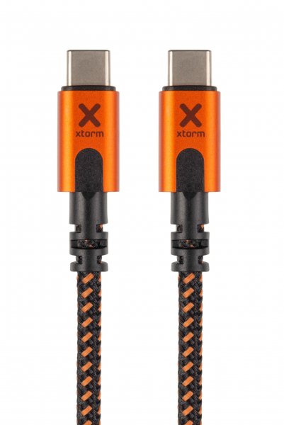 Xtreme USB-C to USB-C PD Cable 1.5m Mustan Oranssi