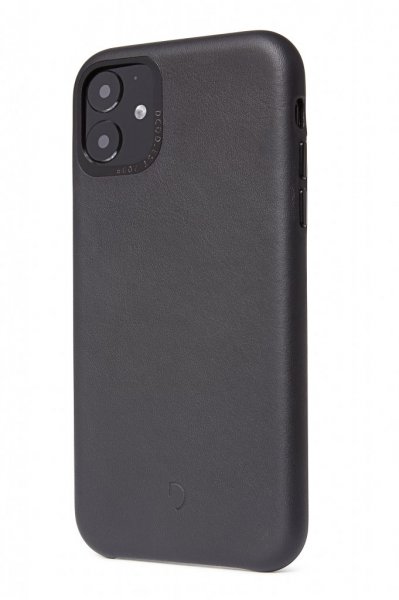 iPhone 11 Black Leather Backcover Musta