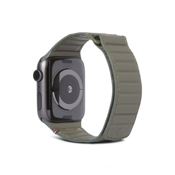 Apple Watch 38/40/41mm Ranneke Leather Magnetic Traction Strap Olive