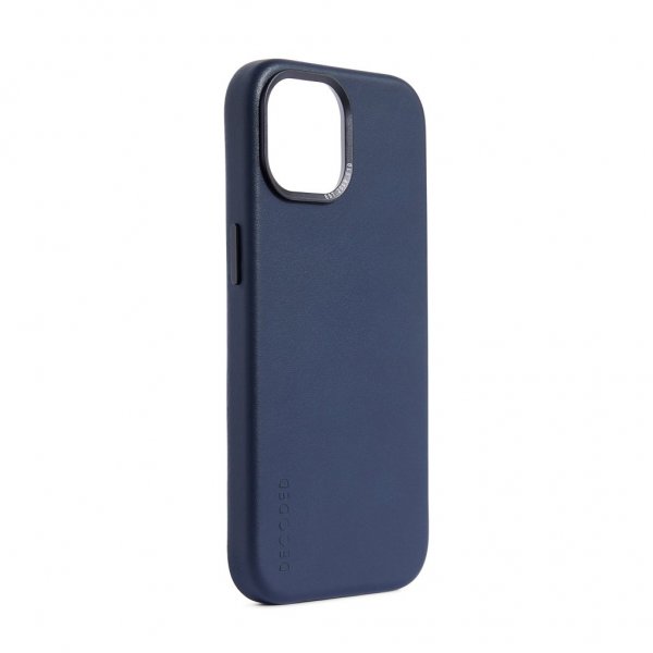 iPhone 15 Plus Kuori Leather Backcover True Navy