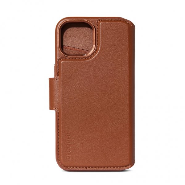iPhone 15 Plus Kotelo Leather Detachable Wallet Tan