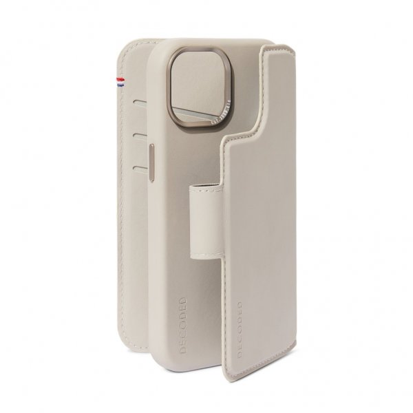 iPhone 15 Plus Kotelo Leather Detachable Wallet Clay