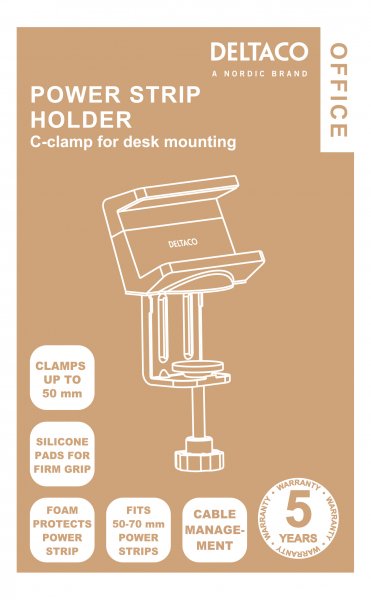 OFFICE Clamp-on power strip holder for desk