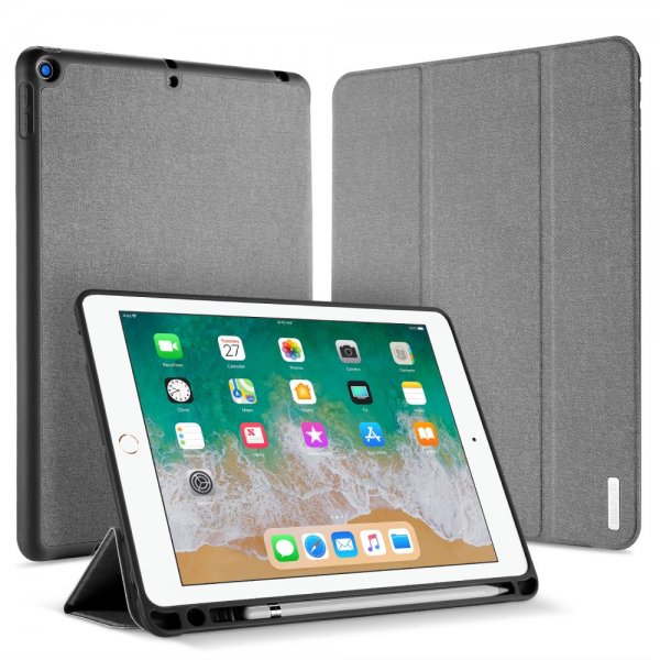 Domo Series Kotelo iPad 9.7 Kangas Tri-Fold Harmaa