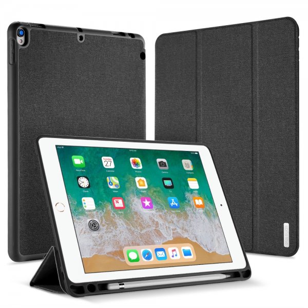 Domo Series Kotelo iPad Air 2019 / iPad Pro 10.5 Kangas Tri-Fold Musta