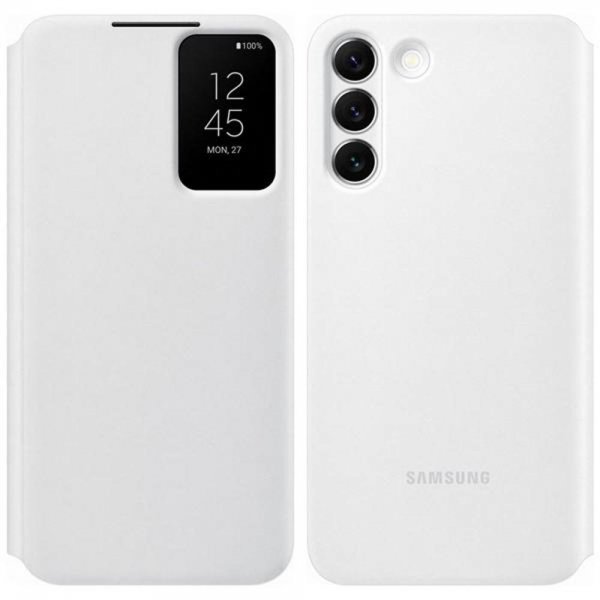 Original Galaxy S22 Kotelo Smart Clear View Cover Valkoinen