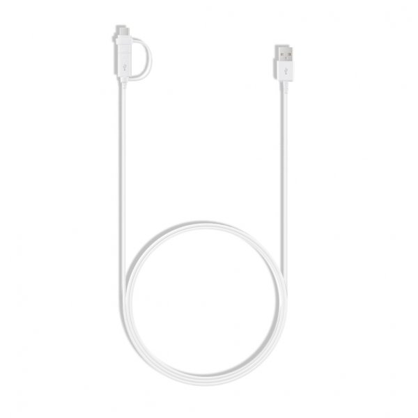 Data- ja Kaapeli USB Type-C/Micro-USB 1.5m Valkoinen