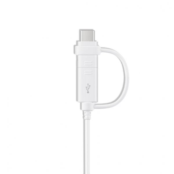 Data- ja Kaapeli USB Type-C/Micro-USB 1.5m Valkoinen