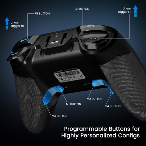 Arion 9110 Programmable Keys Wireless Game Controller Musta