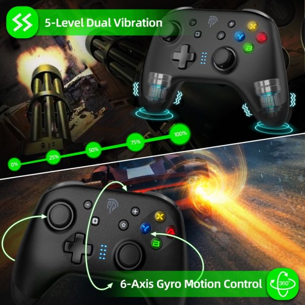 Bayard 9124 Switch/Android/PC Programmable Wireless Gamepad Musta