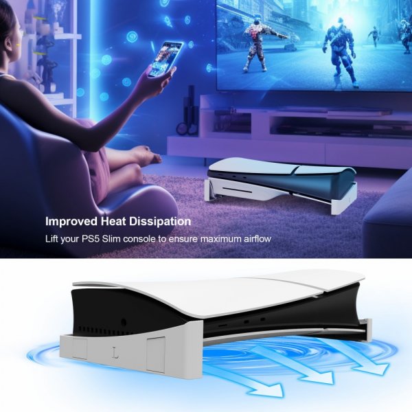 PlayStation 5 Slim (Digital/Disc Edition) Stand Valkoinen