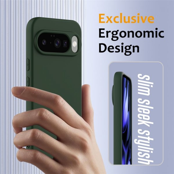 Google Pixel 10/Pixel 10 Pro Kuori Hihna Silikoni MagSafe Tummanvihreä