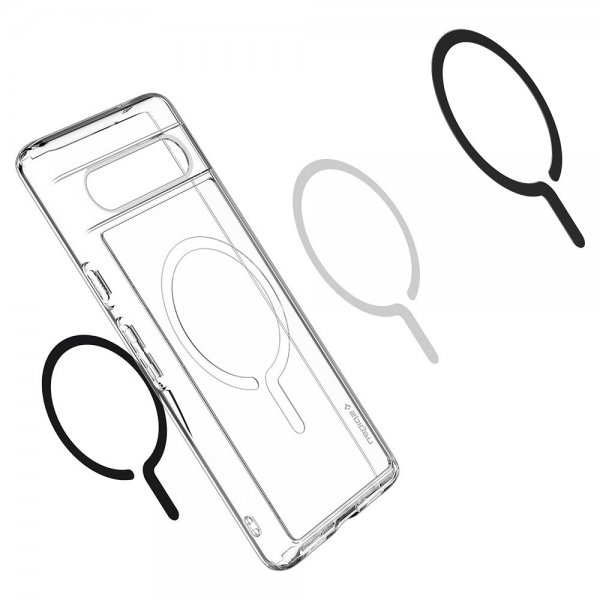 Google Pixel 7a Kuori Ultra Hybrid OneTap Metal Ring MagFit Musta