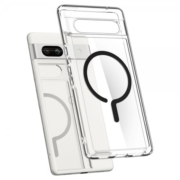 Google Pixel 7a Kuori Ultra Hybrid OneTap Metal Ring MagFit Musta