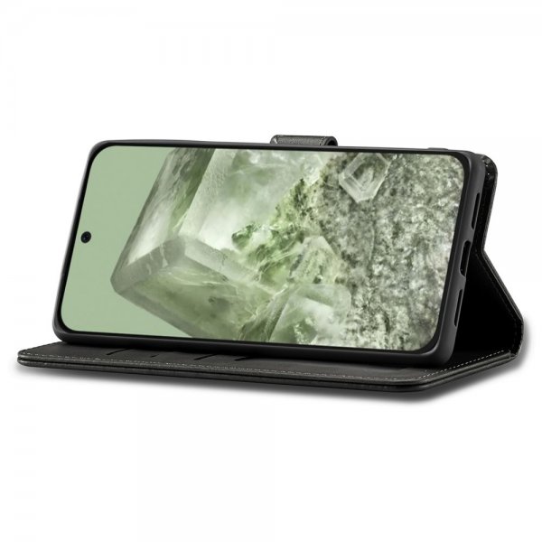 Google Pixel 8a Kotelo Korttitaskulla Telinetoiminto Musta