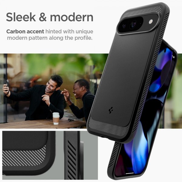 Google Pixel 9/Pixel 9 Pro Kuori Rugged Armor Matte Black