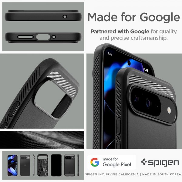 Google Pixel 9/Pixel 9 Pro Kuori Rugged Armor Matte Black