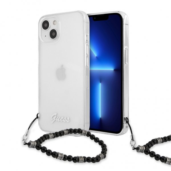 iPhone 13 Mini Kuori Pearl Handle Script Logo Musta