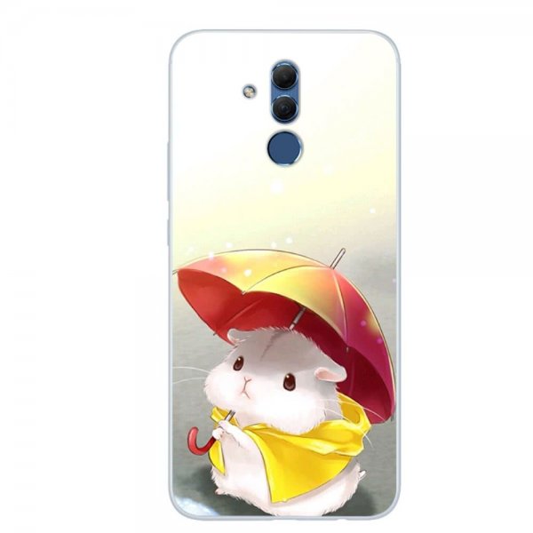 Huawei Mate 20 Lite Suojakuori TPU-materiaali-materiaali Motiv Hamster med Paraply