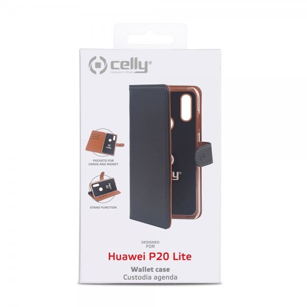 Huawei P20 Lite Kotelo Wally Wallet Case Musta