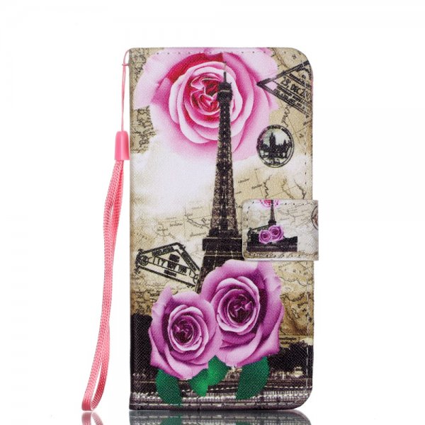 Huawei P20 Lite Suojakotelo PU-nahka Motiv Eiffeltornet Rosor