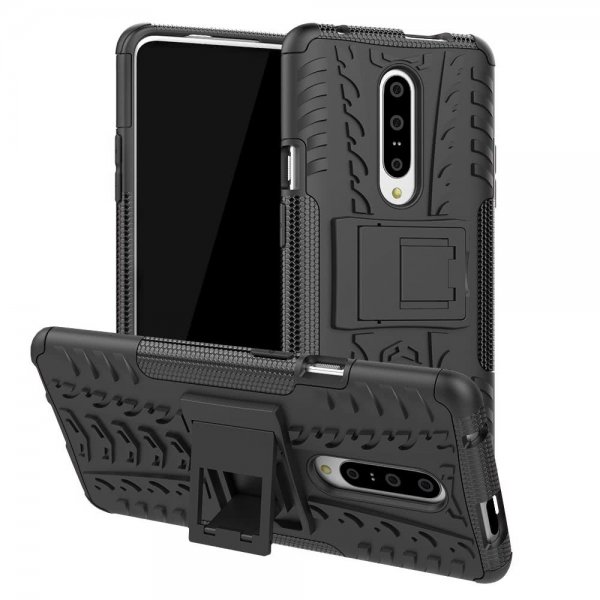 OnePlus 7 Pro MobilSuojakuori DäckKuvio Stativ TPU-materiaali-materiaali Kovamuovi Musta