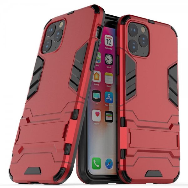 iPhone 11 Pro Max Kuori Armor Telinetoiminto Kovamuovi Punainen