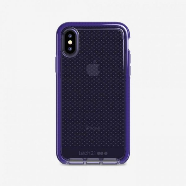 iPhone X/Xs Suojakuori Evo Check TPU-materiaali-materiaali Läpinäkyvä Violetti