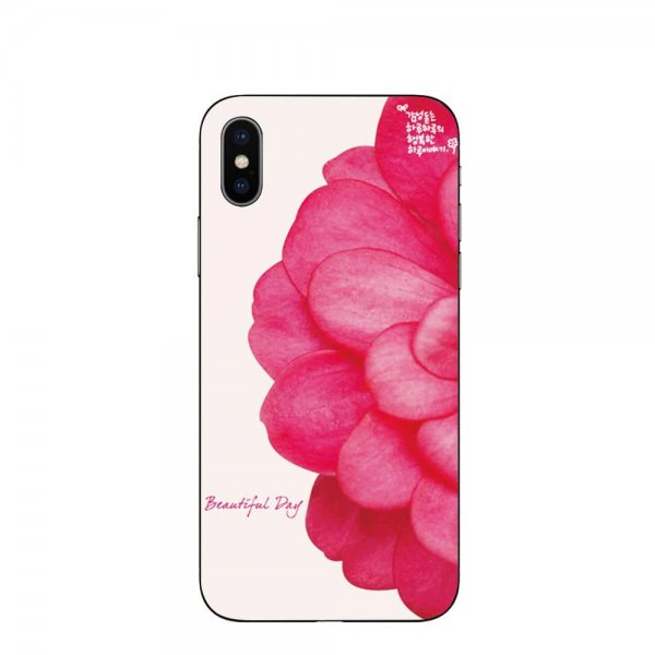 iPhone X/Xs Suojakuori TPU-materiaali-materiaali Motiv Vaaleanpunainen Blomma