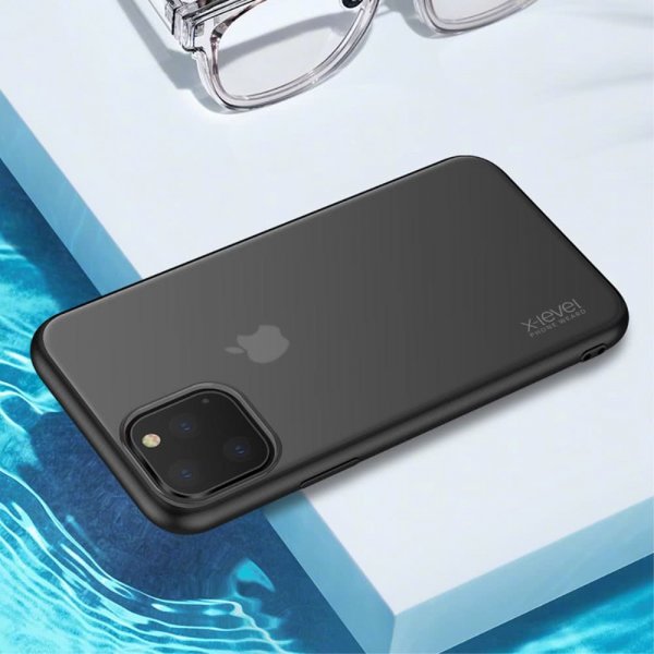 iPhone 11 Pro Max Suojakuori Kovamuovi TPU-materiaali-materiaali Matta Musta
