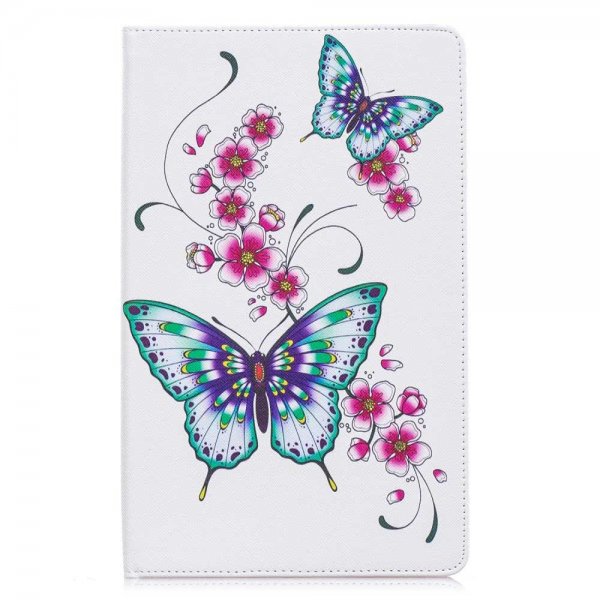 Samsung Galaxy Tab A 10.1 2019 T510 T515 Suojakotelo Korttitasku Motiv Fjärilar Blommor